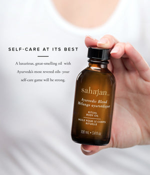 Self-Care at Its Best  A luxurious combination of Ayurveda’s most revered oils with a beautiful calming scent, your self-care game will be strong.