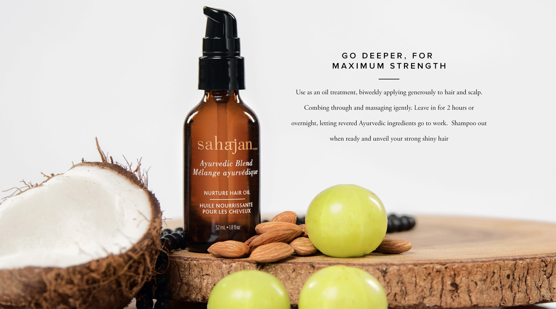 Break up with breakage. Ayurvedic oil amla, eclipta alba (bhringraj) and help repair damage and fortify your hair’s structure, for strong hair that’s soft to the touch.